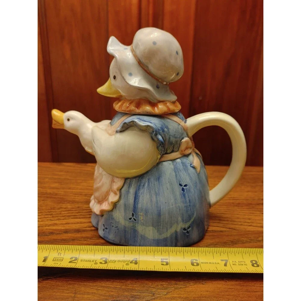 MCM ~ Vintage Otagiri Mother Goose Duck Figurine Teapot Hand Crafted In JAPAN EC